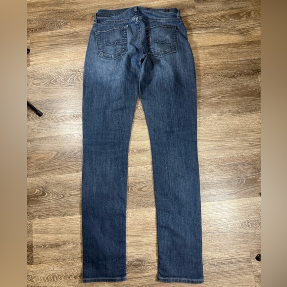 7 For All Mankind Jeans sz26 Blue Medium Wash Roxanne Skinny Y2K - Picture 8 of 9